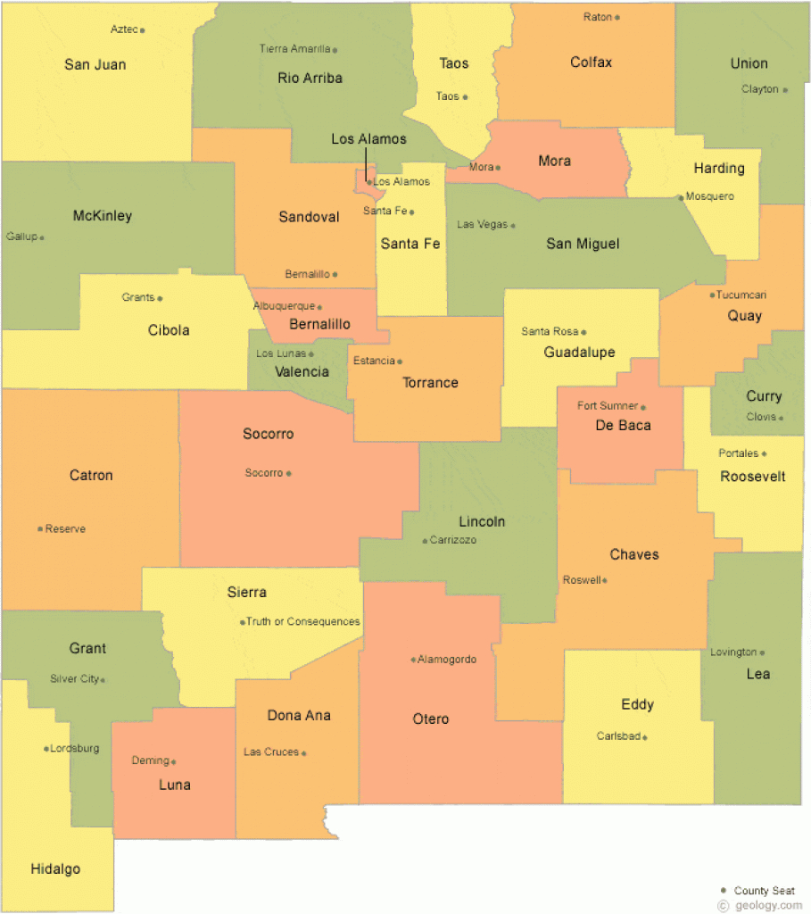 New Mexico County Map pertaining to New Mexico State Map Images