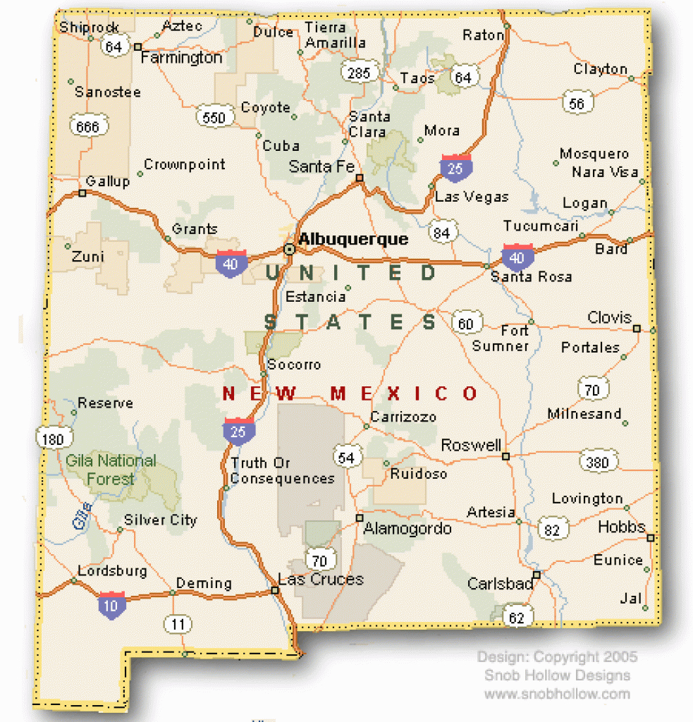 New Mexico County Maps Cities Towns Full Color pertaining to New Mexico State Map Images