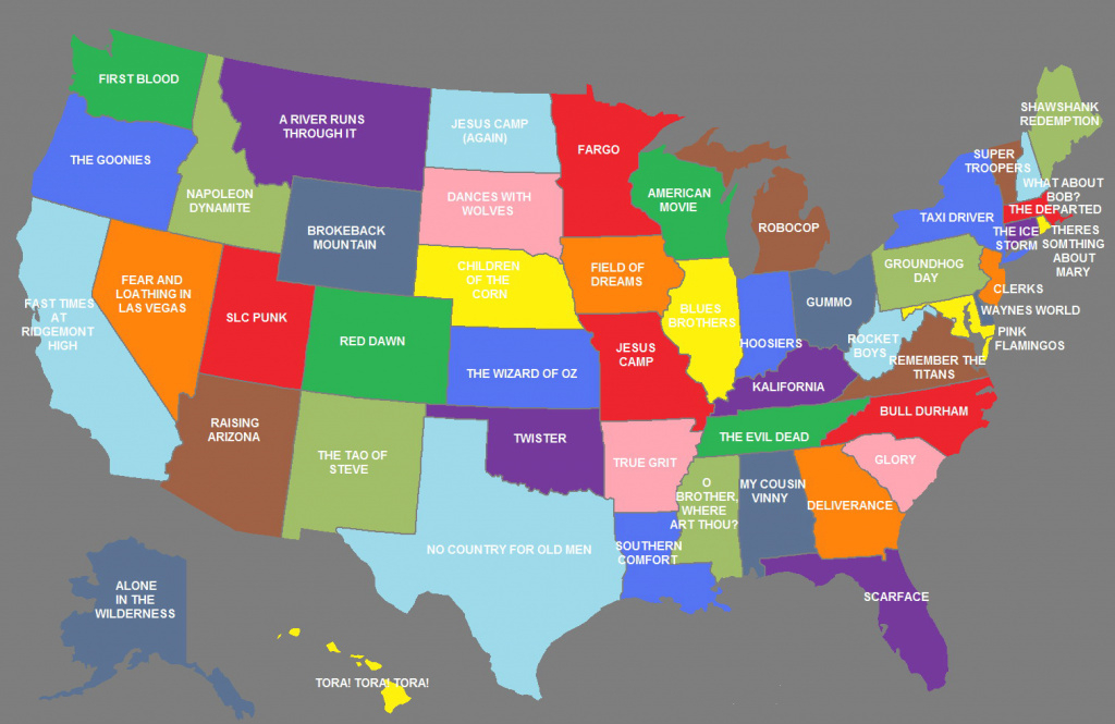 New U.s. Map Assigns Movies That Represent Each State | Hollywood with Map Of Who Won Each State