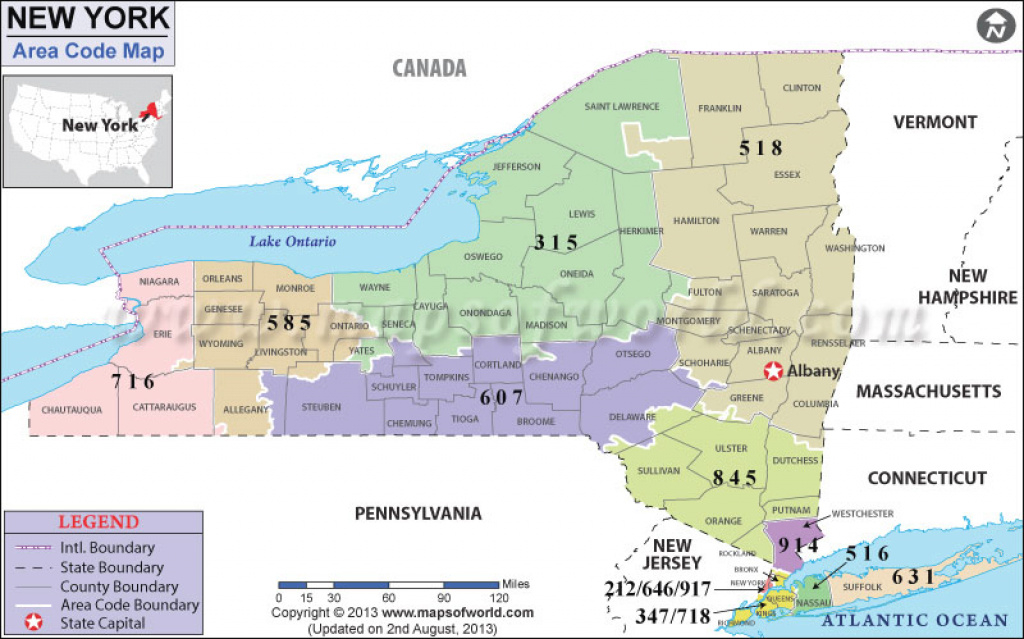 New York Area Codes | Map Of New York Area Codes within New York State Zip Code Map