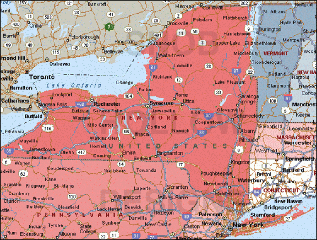New York County Maps Cities Towns Full Color with regard to New York State Map With Cities And Towns