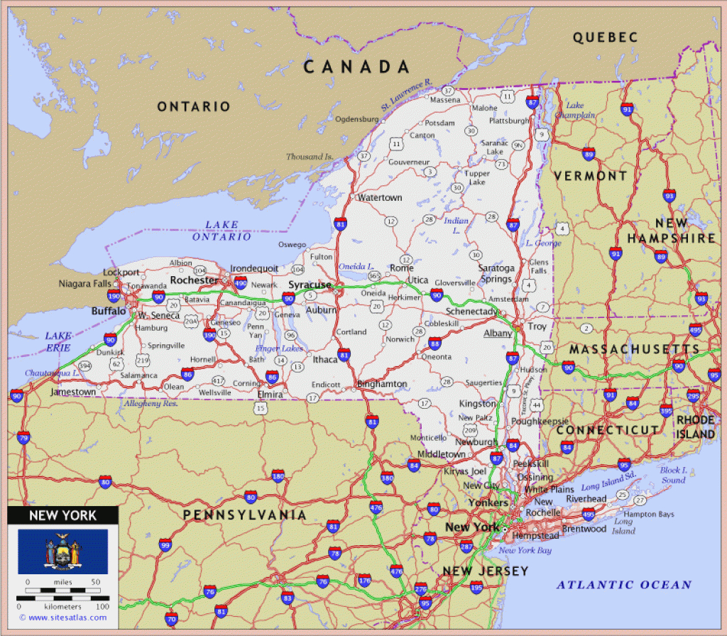 New York Highway Map - World Sites Atlas (Sitesatlas) for New York State Atlas Map
