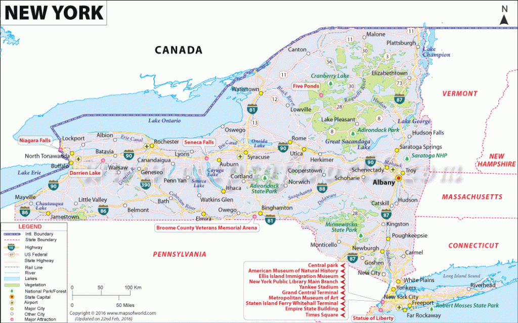 New York Map, Map Of New York (Ny) State pertaining to New York State Airports Map