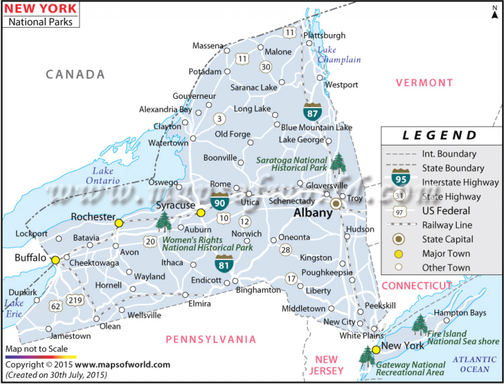 New York National Parks Map, National Parks In New York in New York State Parks Map