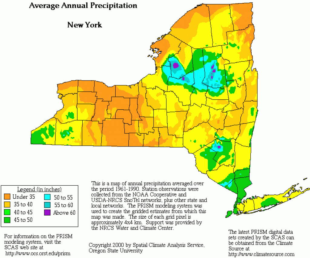 New York Precipitation Map in New York State Weather Map