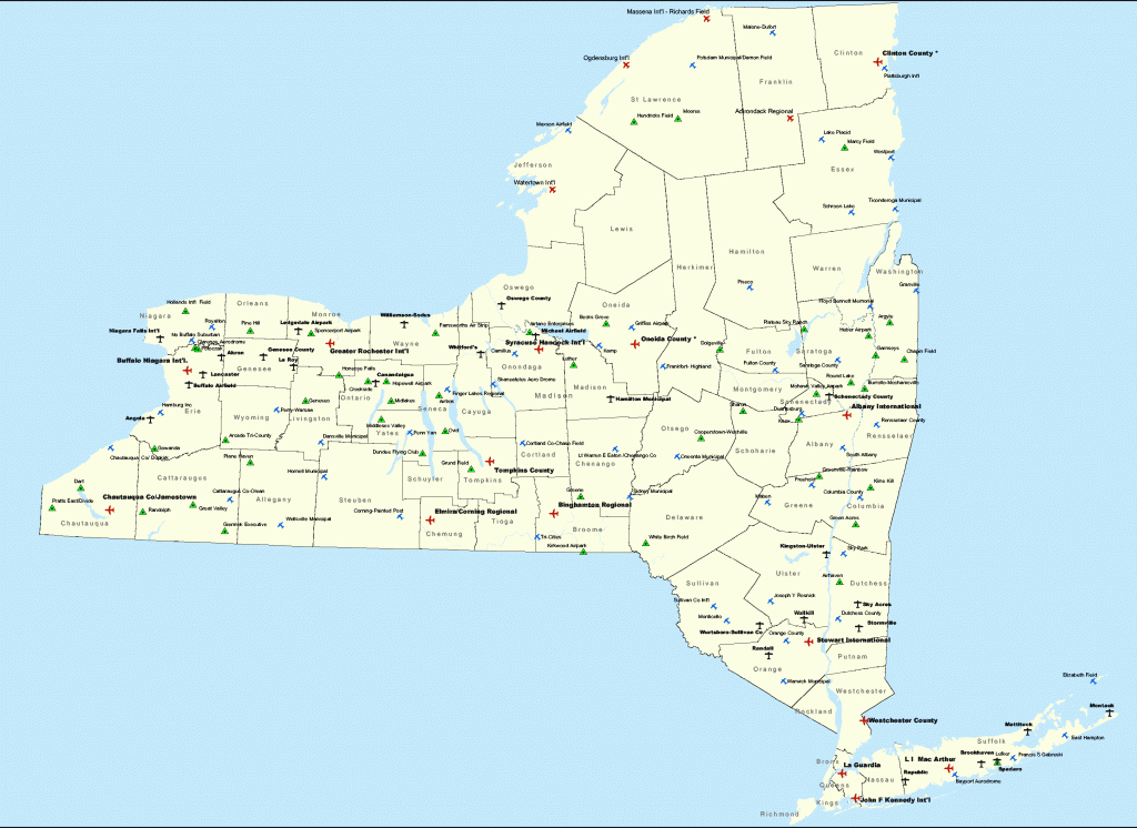 New York State Airports - Map regarding New York State Airports Map