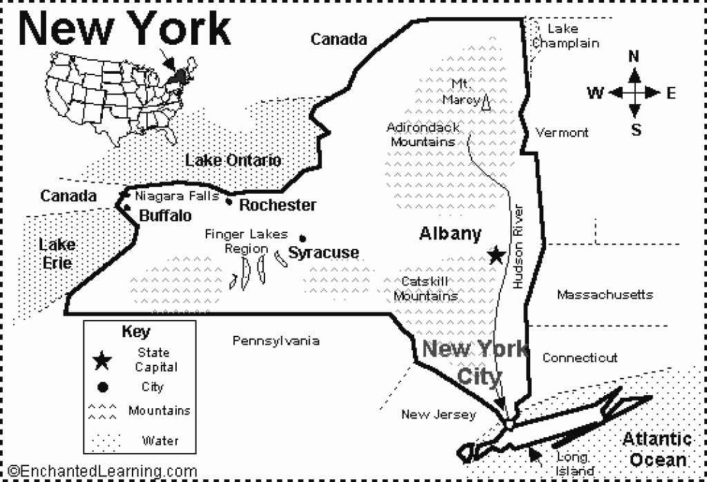 New York State Map/quiz Printout - Enchantedlearning throughout Printable Map Of New York State