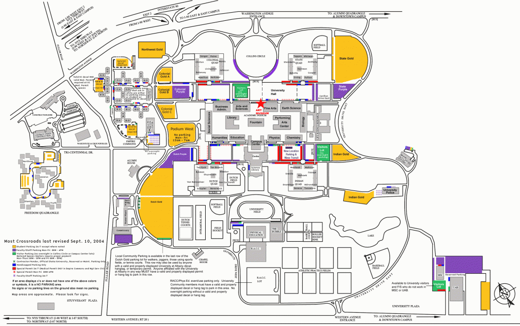New York State University Uptown Campus Map - Albany New York Usa intended for State University Of New York Map