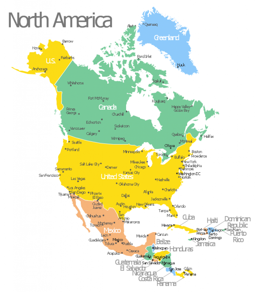 North America Map With Capitals - Template | South America Map With inside North America Map With States And Capitals