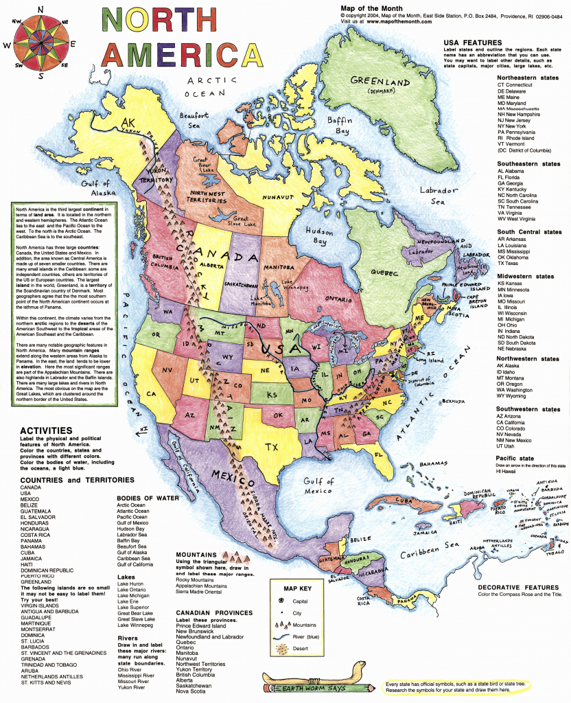 North America Printable Map