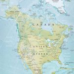 North America Physical Map Intended For United States And Canada Physical Map