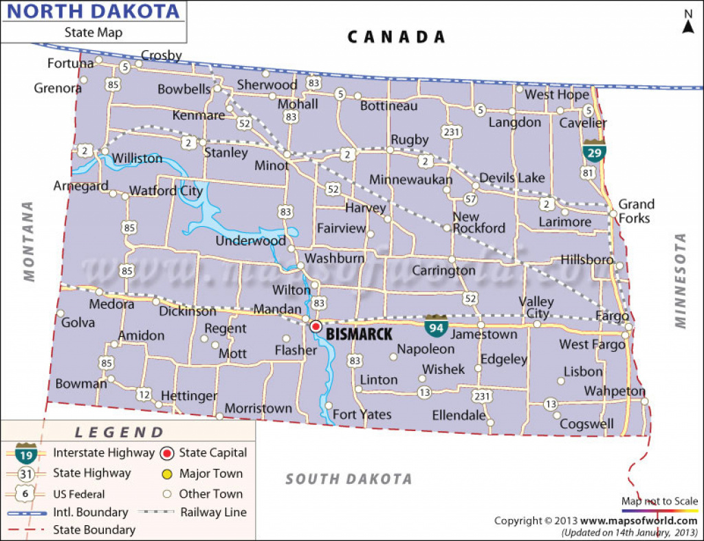 North Dakota Map, Map Of North Dakota, Nd Map pertaining to North Dakota State Highway Map