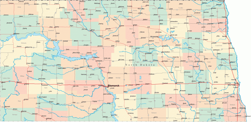 North Dakota Road Map - Nd Road Map - North Dakota Highway Map in North Dakota State Highway Map