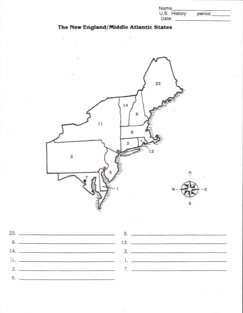 Northeast States And Capitals Map Quiz Printable Map Images
