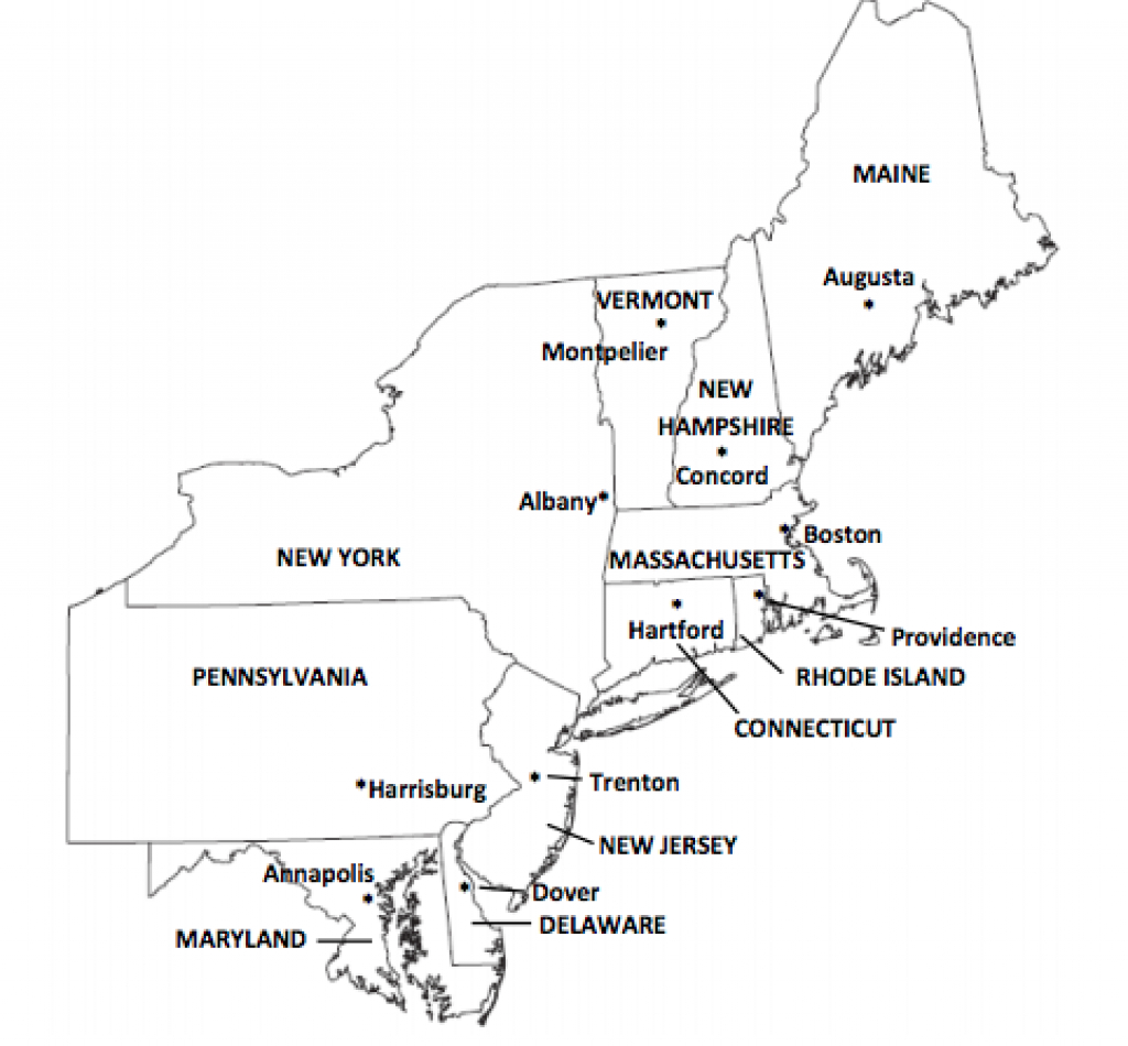 Northeast Region regarding Northeast Region States And Capitals Map