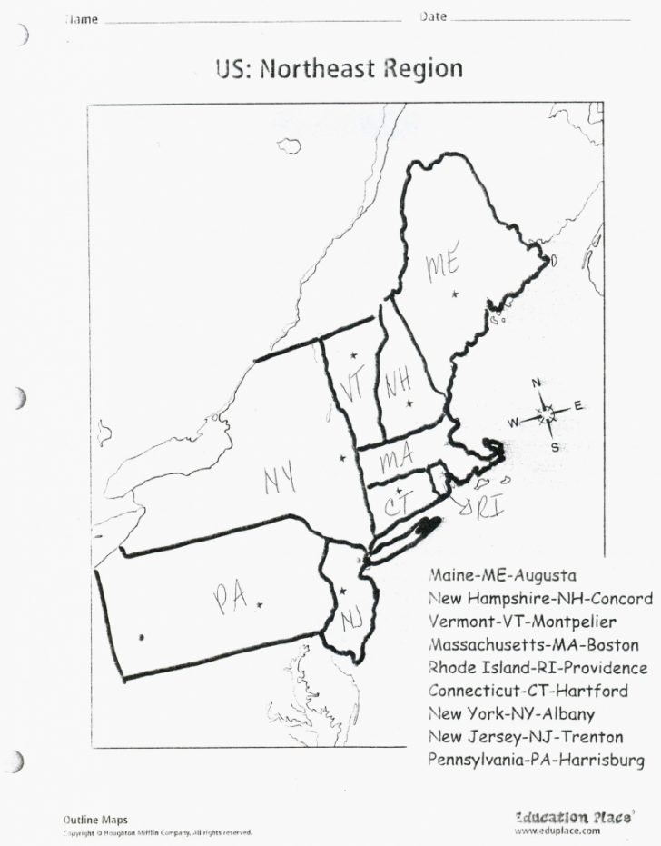 Northeastern States Blank Map Printable Us Northeast Region Map inside ...