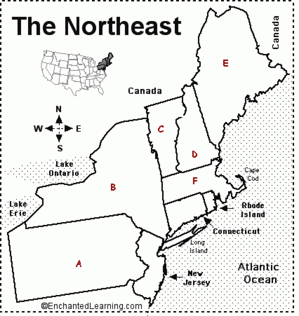 Printable Northeast States And Capitals Map