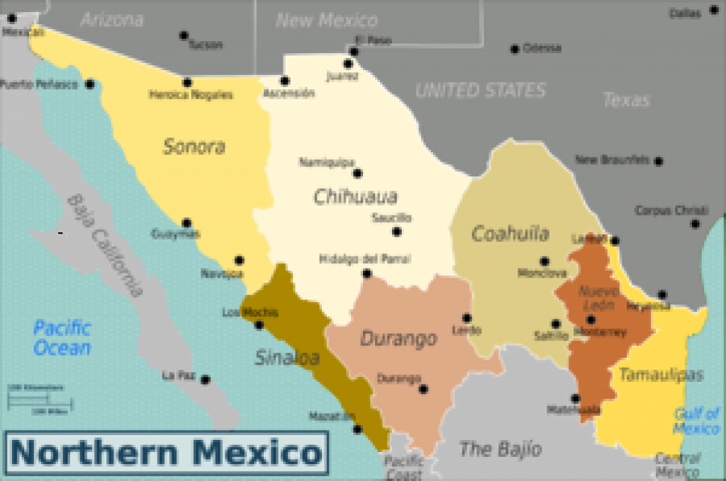 Northern Mexico – Travel Guide At Wikivoyage within Northern States Map
