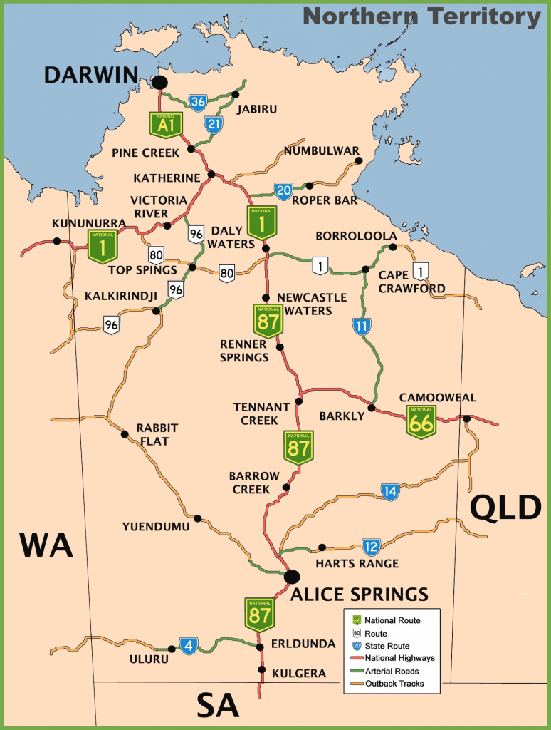 Northern Territory Road Map pertaining to Road Map Of Northern States