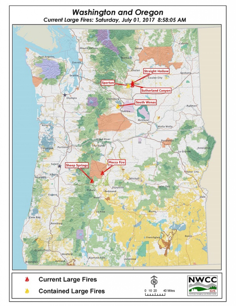Northwest Interagency Coordination Center: 07/01/2017 Or/wa Large inside Wa State Wildfire Map