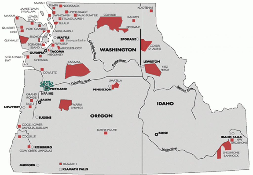 Northwest Portland Area Indian Health Board (Npaihb) - Health for Washington State Tribes Map