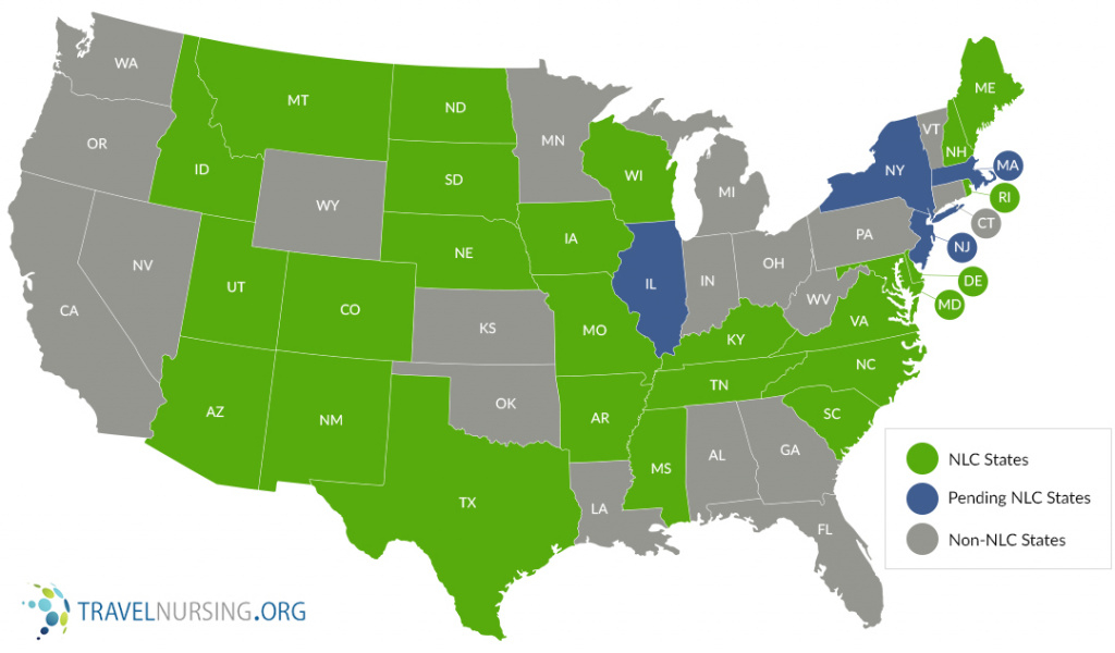 Nursing Compact States Map &amp;amp; Details | Travelnursing throughout Compact State Nursing Map