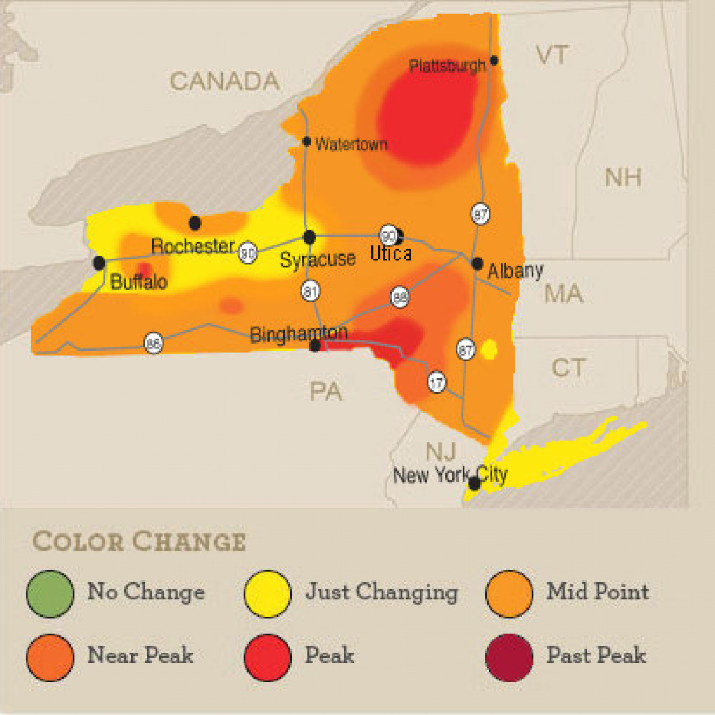 Ny Fall Foliage: Peak Colors In Much Of Upstate This Weekend (Oct. 9 with New York State Foliage Map