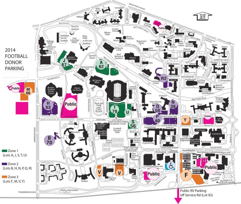 Official Athletic Site throughout Michigan State Football Parking Lot Map