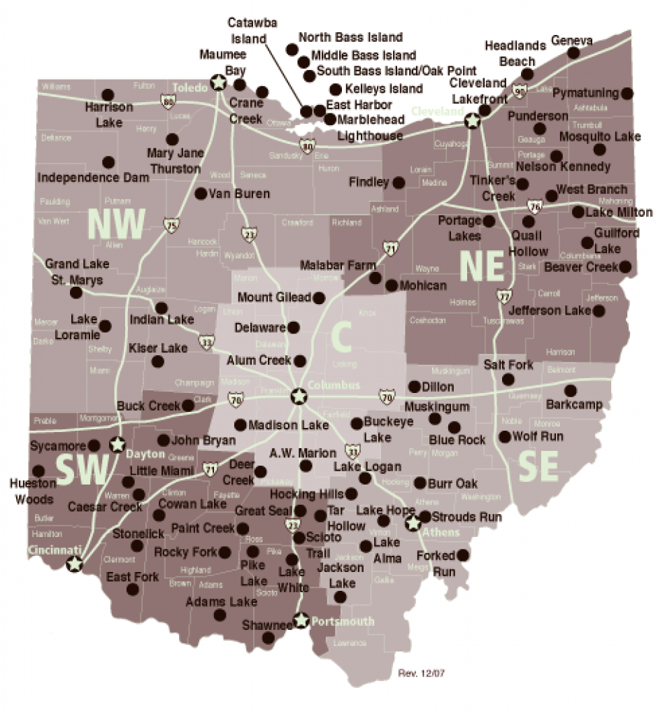 Ohio Department Of Natural Resources (Odnr) (Oh) - The within Ohio State Parks Map