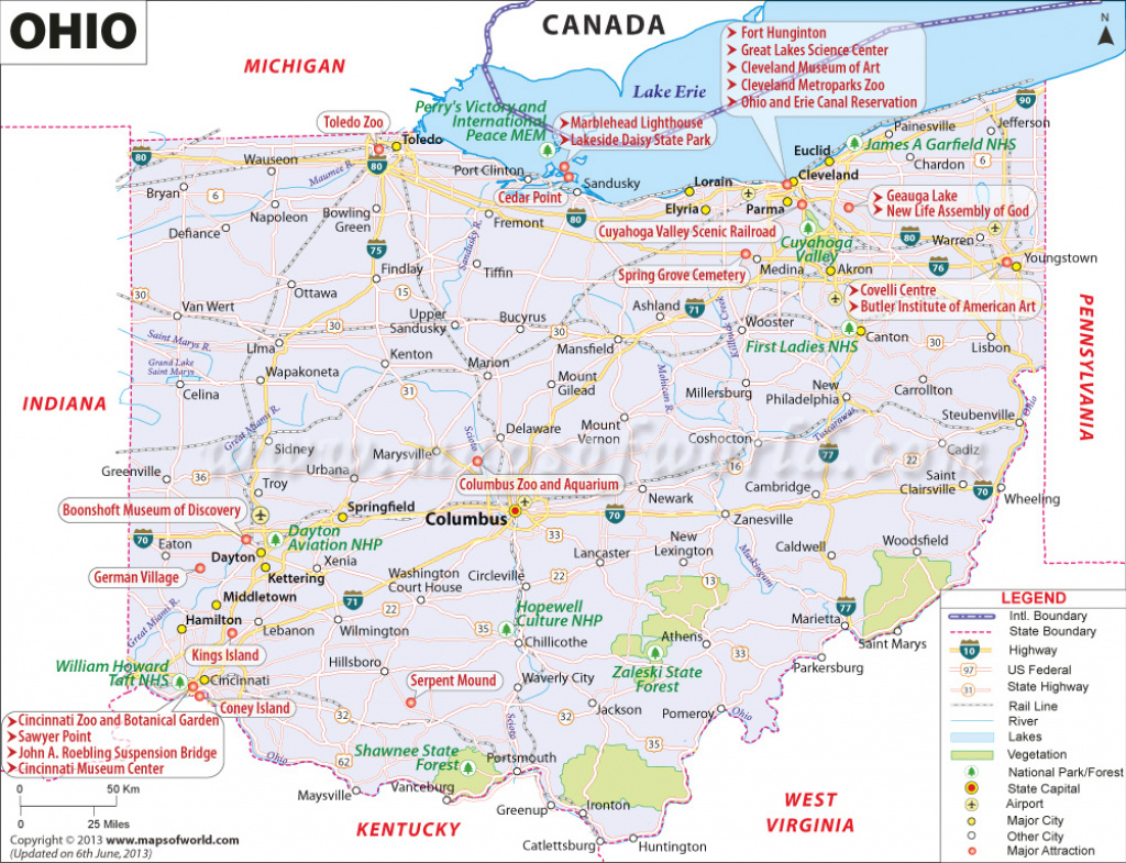 Ohio Map, Map Of Ohio Usa, Oh Map with regard to Map Of Ohio And Surrounding States