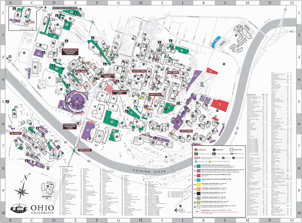 Ohio University Athens Campus Map And Tour for Ohio State Map