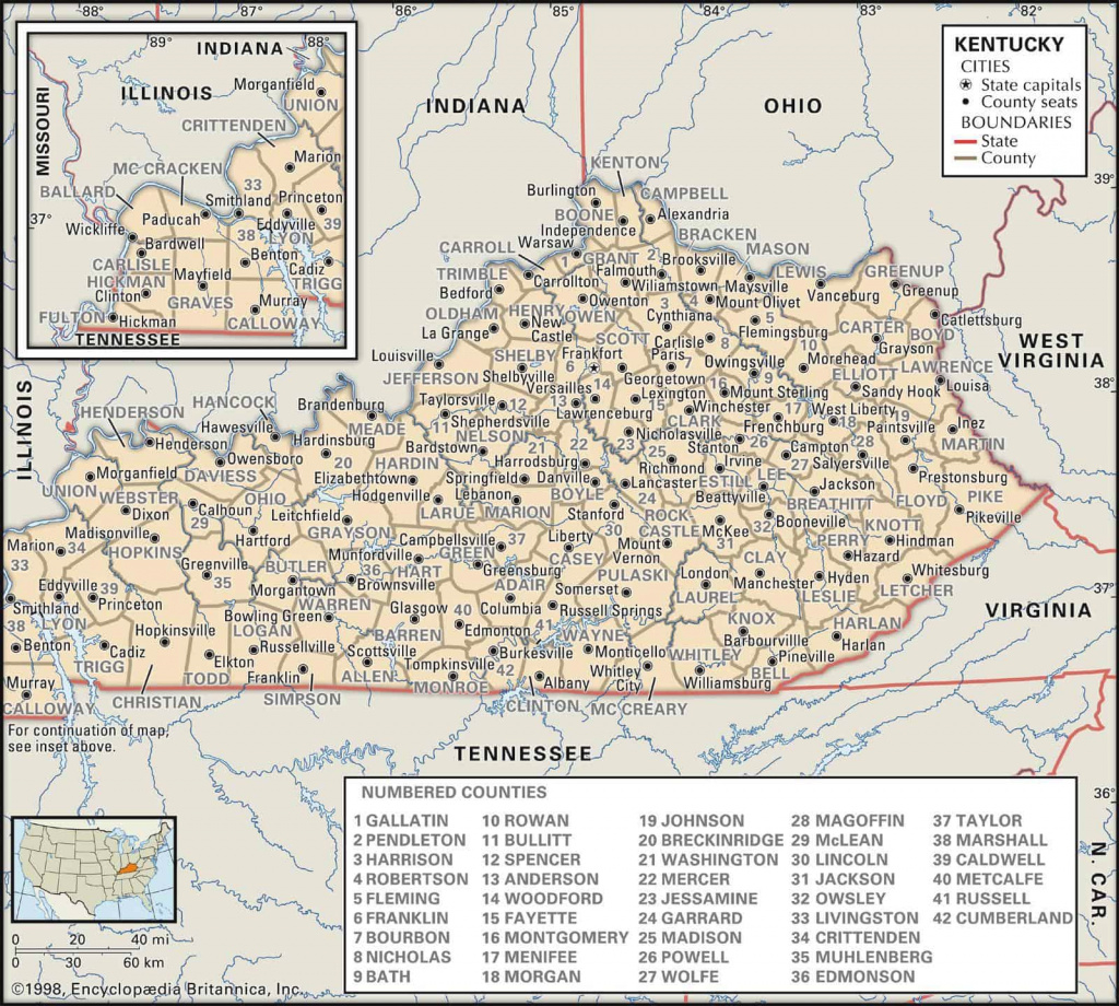 Old Historical State, County And City Maps Of Kentucky with Kentucky State Map With Cities And Counties