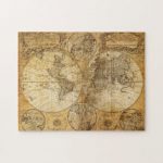 Old World Map Jigsaw Puzzles | Zazzle.co.uk Inside United States Features Map Puzzle
