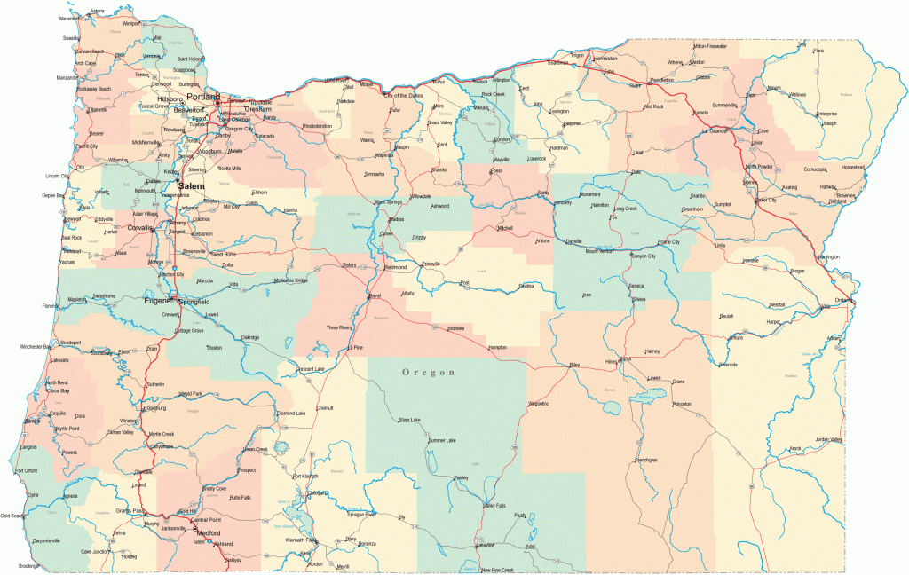 Oregon Road Map - Or Road Map - Oregon Highway Map inside Oregon State Highway Map