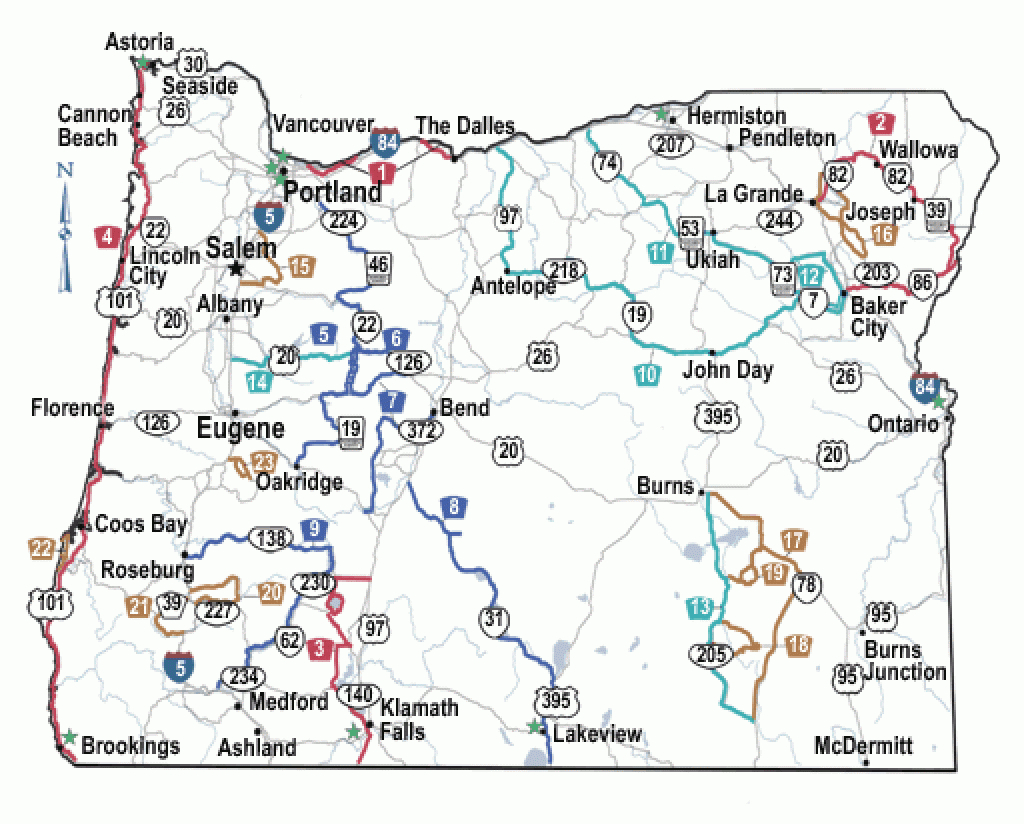 Oregon Scenic Byways | Tripcheck - Oregon Traveler Information with Oregon State Highway Map
