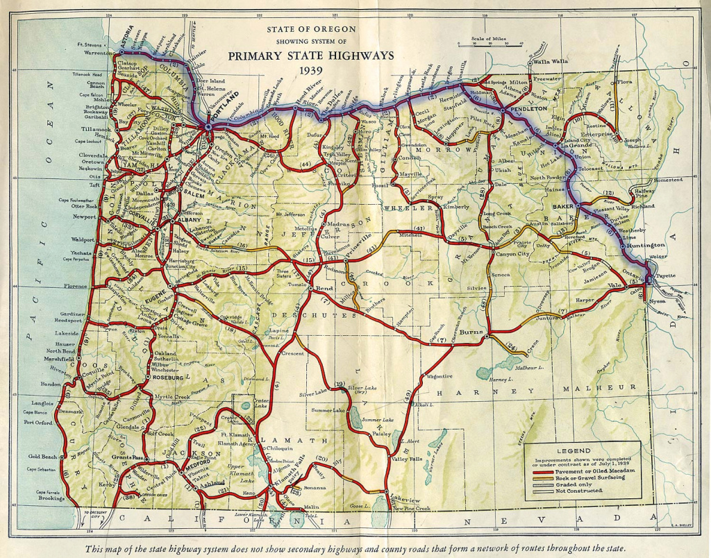 Oregon Secretary Of State: Route Map throughout Oregon State Highway Map