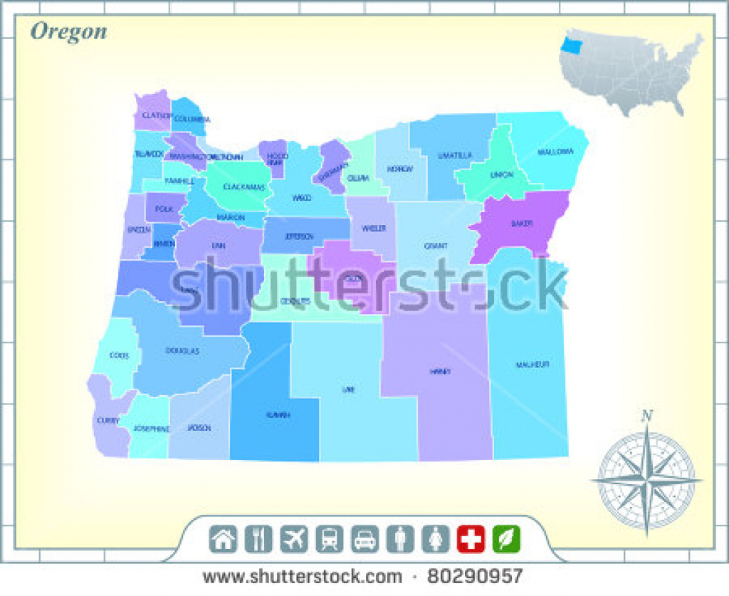 Oregon State Map Community Assistance Activates Stock Vector in Google Maps Welcome To State Icons