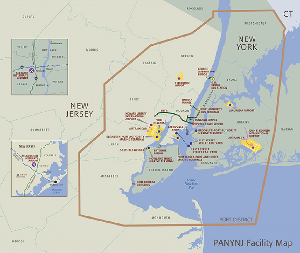 Overview Of Facilities And Services - About The Port Authority - The within Tri State Map Ny Nj Pa