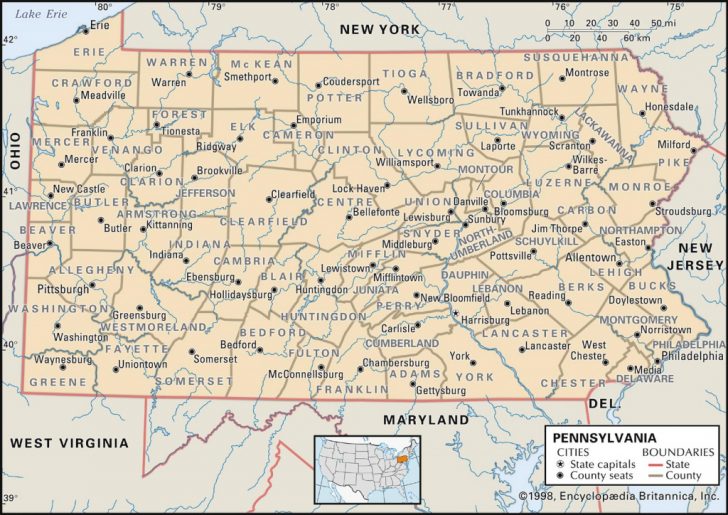 Road Map Of New York State And Pennsylvania