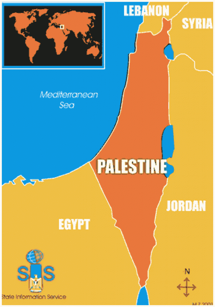 Palestinian Maps Omitting Israel with Palestine Two State Solution Map