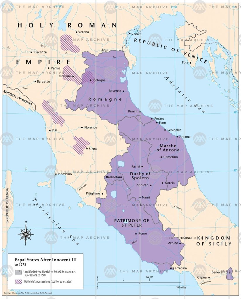 Papal States After Innocent Iii To 1278 Throughout Papal States Map Papal States After Innocent Iii To 1278 Throughout Papal States Map