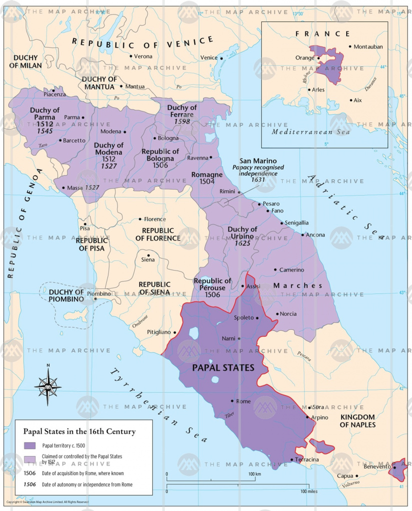 Papal States In The 16Th Century With Papal States Map Printable Map Papal States In The 16Th Century With Papal States Map Printable Map