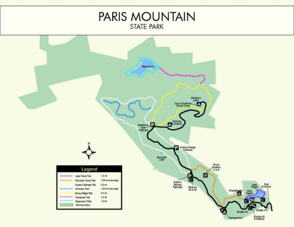 Paris Mountain State Park Map - Paris Mountain State Park Sc Usa intended for Paris Mountain State Park Trail Map