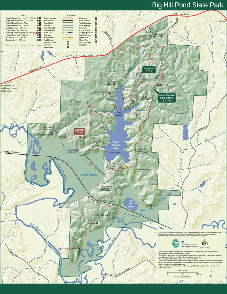Park Trail Maps — Tennessee State Parks for Duck Lake State Park Trail Map