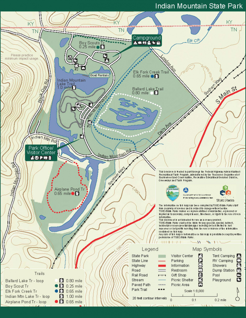 Park Trail Maps — Tennessee State Parks within Tennessee State Parks Map