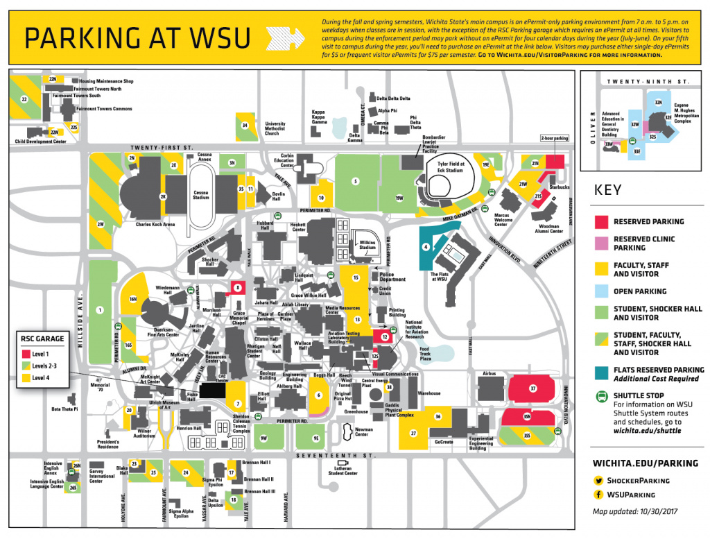 Parking: Frequently Asked Questions with regard to Wichita State Parking Map