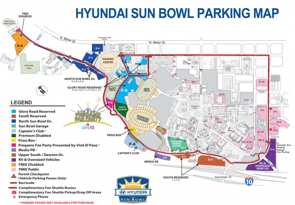 Parking Information - Hyundai Sun Bowl | December 31, 2018 | El Paso in Nc State Football Parking Map