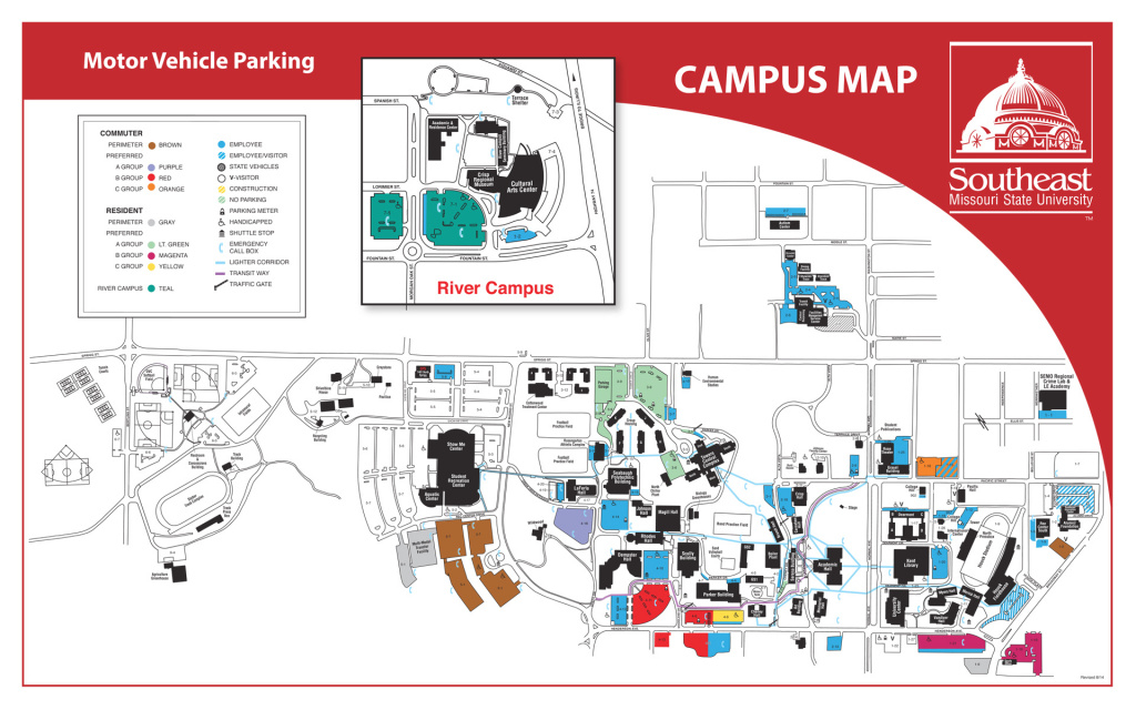 Parking - Southeast Missouri State University regarding Missouri State Parking Map