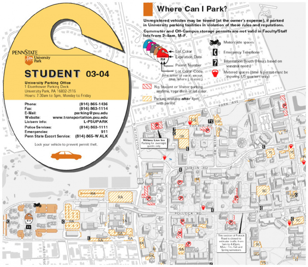 Penn State Campus Map | Galloforoakland in Penn State Parking Map