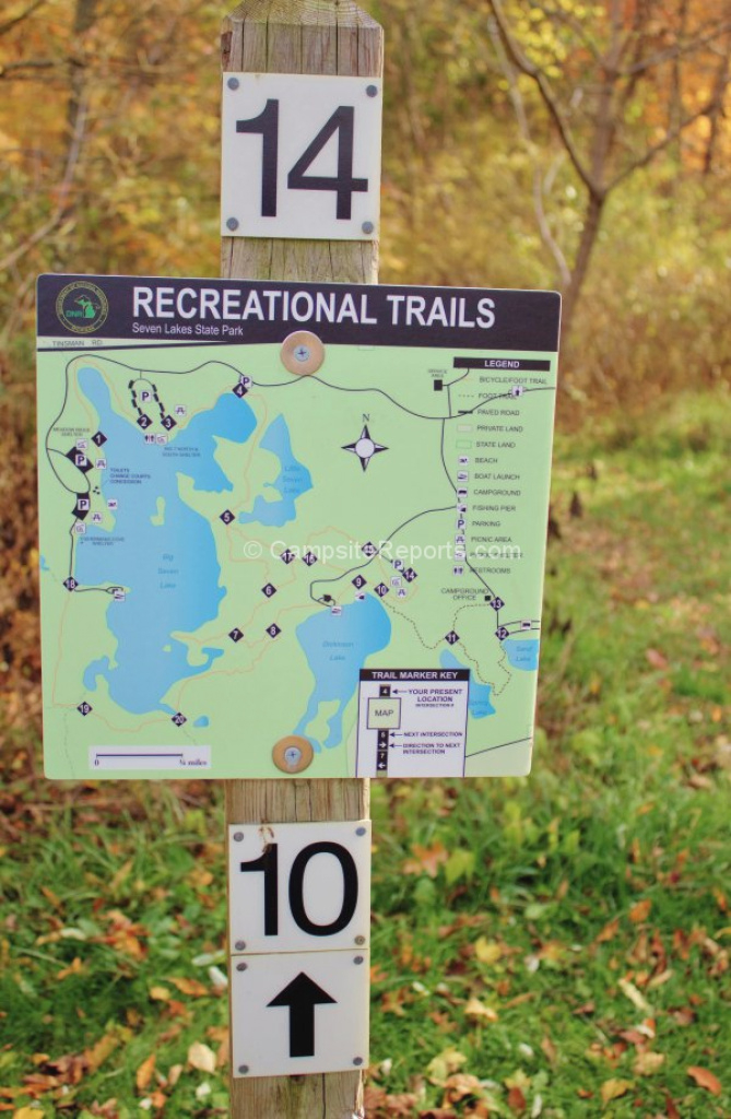 Photo Of Seven Lakes State Park, Michigan - Trail Map For Hikers At with regard to Green Lakes State Park Trail Map